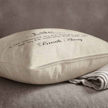 Personalised Cream Chenille Cushion - Life Quote